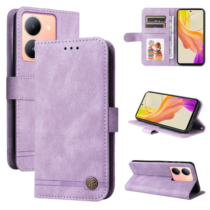 Skin Feel Life Tree Metal Button Leather Phone Case, For vivo Y03 4G, For vivo Y200 / V29e Global, For vivo Y17s, For vivo Y36 4G / 5G Foreign