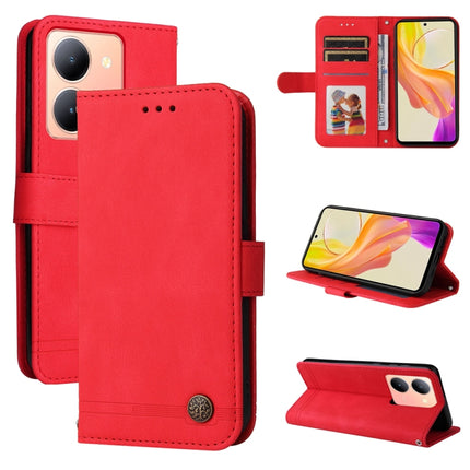 Skin Feel Life Tree Metal Button Leather Phone Case, For vivo Y78 5G Foreign
