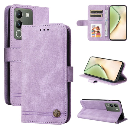 Skin Feel Life Tree Metal Button Leather Phone Case, For vivo Y03 4G, For vivo Y200 / V29e Global, For vivo Y17s, For vivo Y36 4G / 5G Foreign
