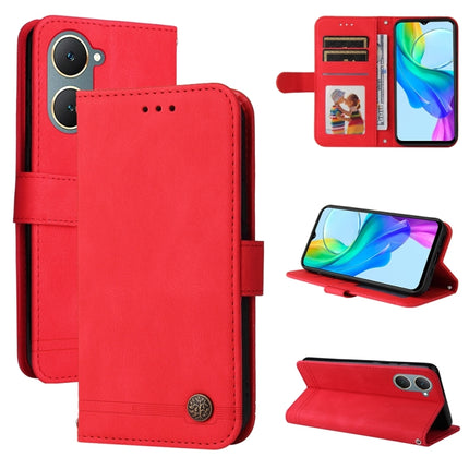 Skin Feel Life Tree Metal Button Leather Phone Case, For vivo Y03 4G, For vivo Y200 / V29e Global, For vivo Y17s, For vivo Y36 4G / 5G Foreign