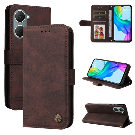 Skin Feel Life Tree Metal Button Leather Phone Case, For vivo Y03 4G, For vivo Y200 / V29e Global, For vivo Y17s, For vivo Y36 4G / 5G Foreign