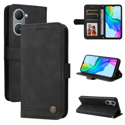 Skin Feel Life Tree Metal Button Leather Phone Case, For vivo Y03 4G, For vivo Y200 / V29e Global, For vivo Y17s, For vivo Y36 4G / 5G Foreign