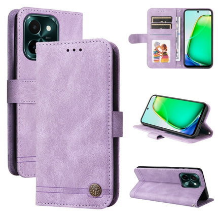 Skin Feel Life Tree Metal Button Leather Phone Case, For vivo Y300 Pro, For vivo Y28 4G Global, For vivo Y38 5G / T3x 5G Global, For vivo Y100 5G IDN / Y200e 5G Global