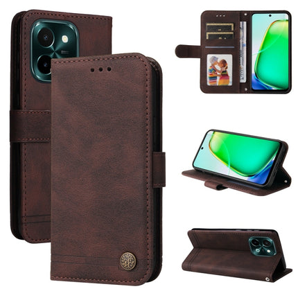 Skin Feel Life Tree Metal Button Leather Phone Case, For vivo Y300 Pro, For vivo Y28 4G Global, For vivo Y38 5G / T3x 5G Global, For vivo Y100 5G IDN / Y200e 5G Global