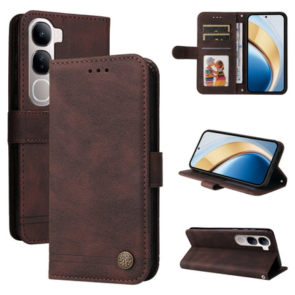 Skin Feel Life Tree Metal Button Leather Phone Case, For vivo X200, For vivo X200 Pro mini, For vivo X200 Pro, For vivo V40 Lite 4G / 5G IDN