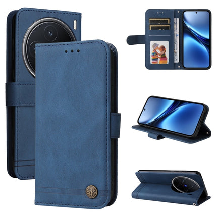 Skin Feel Life Tree Metal Button Leather Phone Case, For vivo X200, For vivo X200 Pro mini, For vivo X200 Pro, For vivo V40 Lite 4G / 5G IDN