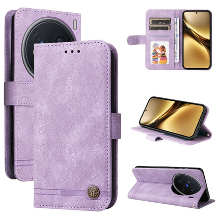 Skin Feel Life Tree Metal Button Leather Phone Case, For vivo X200, For vivo X200 Pro mini, For vivo X200 Pro, For vivo V40 Lite 4G / 5G IDN
