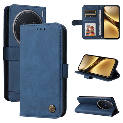 Skin Feel Life Tree Metal Button Leather Phone Case, For vivo X200, For vivo X200 Pro mini, For vivo X200 Pro, For vivo V40 Lite 4G / 5G IDN