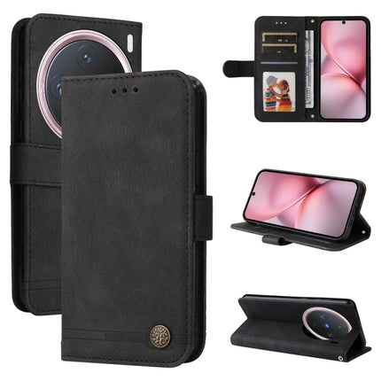 Skin Feel Life Tree Metal Button Leather Phone Case, For vivo X200, For vivo X200 Pro mini, For vivo X200 Pro, For vivo V40 Lite 4G / 5G IDN