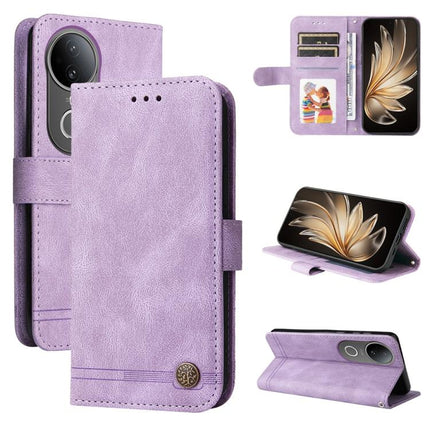 Skin Feel Life Tree Metal Button Leather Phone Case, For vivo V50, For vivo S20, For vivo S20 Pro, For vivo Y19s
