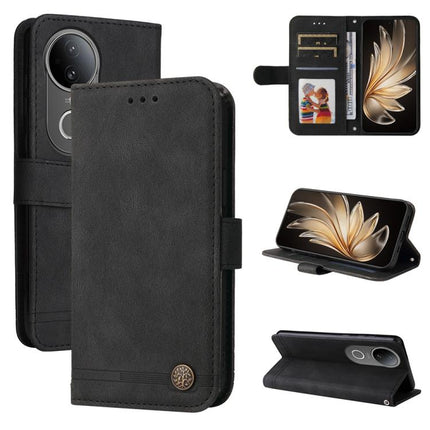 Skin Feel Life Tree Metal Button Leather Phone Case, For vivo V50, For vivo S20, For vivo S20 Pro, For vivo Y19s
