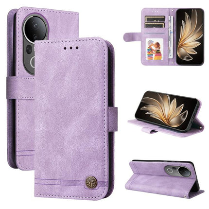 Skin Feel Life Tree Metal Button Leather Phone Case, For vivo V50, For vivo S20, For vivo S20 Pro, For vivo Y19s