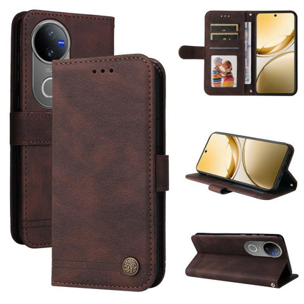 Skin Feel Life Tree Metal Button Leather Phone Case, For vivo V50, For vivo S20, For vivo S20 Pro, For vivo Y19s