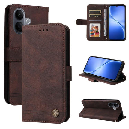 Skin Feel Life Tree Metal Button Leather Phone Case, For vivo Y500 Pro 5G, For vivo X300 Pro, For vivo X300, For vivo V60 Lite 4G / 5G