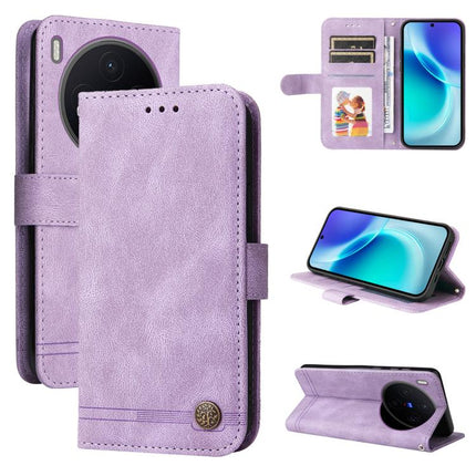 Skin Feel Life Tree Metal Button Leather Phone Case, For vivo Y500 Pro 5G, For vivo X300 Pro, For vivo X300, For vivo V60 Lite 4G / 5G
