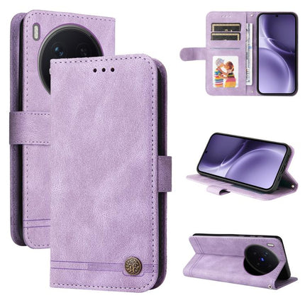 Skin Feel Life Tree Metal Button Leather Phone Case, For vivo Y500 Pro 5G, For vivo X300 Pro, For vivo X300, For vivo V60 Lite 4G / 5G