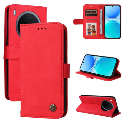 Skin Feel Life Tree Metal Button Leather Phone Case, For vivo Y500 Pro 5G, For vivo X300 Pro, For vivo X300, For vivo V60 Lite 4G / 5G