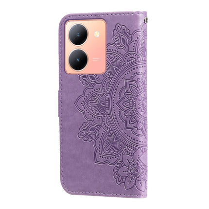 Seven-petal Flowers Embossing Leather Phone Case, For vivo Y78 5G Foreign