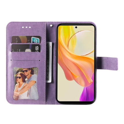 Seven-petal Flowers Embossing Leather Phone Case, For vivo Y78 5G Foreign