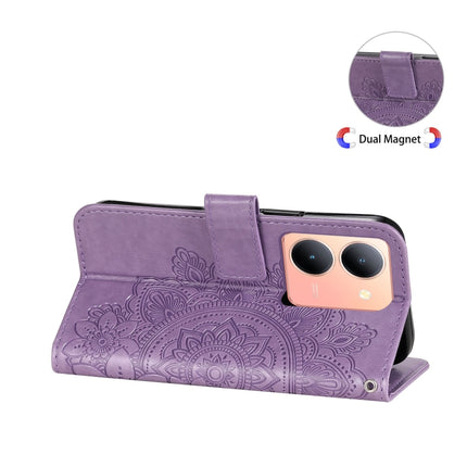 Seven-petal Flowers Embossing Leather Phone Case, For vivo Y78 5G Foreign