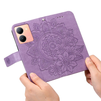 Seven-petal Flowers Embossing Leather Phone Case, For vivo Y78 5G Foreign