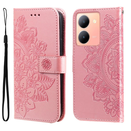 Seven-petal Flowers Embossing Leather Phone Case, For vivo Y03 4G, For vivo Y200 / V29e Global, For vivo Y17s, For vivo Y36 4G / 5G Foreign
