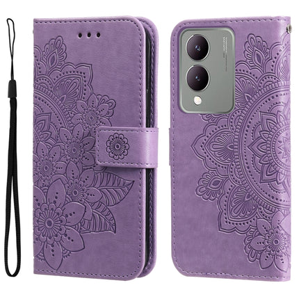 Seven-petal Flowers Embossing Leather Phone Case, For vivo Y03 4G, For vivo Y200 / V29e Global, For vivo Y17s, For vivo Y36 4G / 5G Foreign