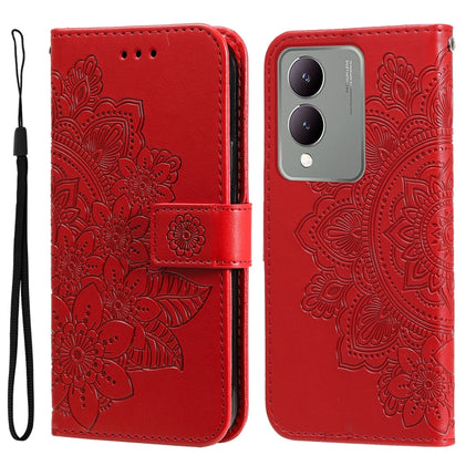 Seven-petal Flowers Embossing Leather Phone Case, For vivo Y03 4G, For vivo Y200 / V29e Global, For vivo Y17s, For vivo Y36 4G / 5G Foreign