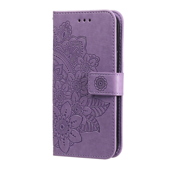 Seven-petal Flowers Embossing Leather Phone Case, For vivo Y78 5G Foreign