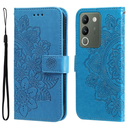 Seven-petal Flowers Embossing Leather Phone Case, For vivo Y03 4G, For vivo Y200 / V29e Global, For vivo Y17s, For vivo Y36 4G / 5G Foreign