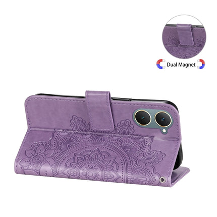 Seven-petal Flowers Embossing Leather Phone Case, For vivo Y03 4G, For vivo Y200 / V29e Global, For vivo Y17s, For vivo Y36 4G / 5G Foreign