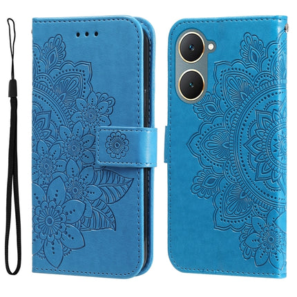 Seven-petal Flowers Embossing Leather Phone Case, For vivo Y03 4G, For vivo Y200 / V29e Global, For vivo Y17s, For vivo Y36 4G / 5G Foreign
