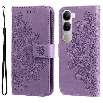 Seven-petal Flowers Embossing Leather Phone Case, For vivo X200, For vivo X200 Pro mini, For vivo X200 Pro, For vivo V40 Lite 4G / 5G IDN