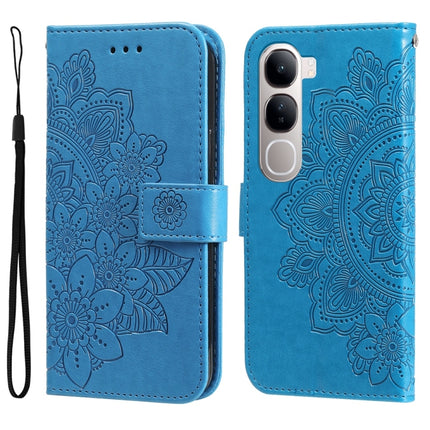 Seven-petal Flowers Embossing Leather Phone Case, For vivo X200, For vivo X200 Pro mini, For vivo X200 Pro, For vivo V40 Lite 4G / 5G IDN