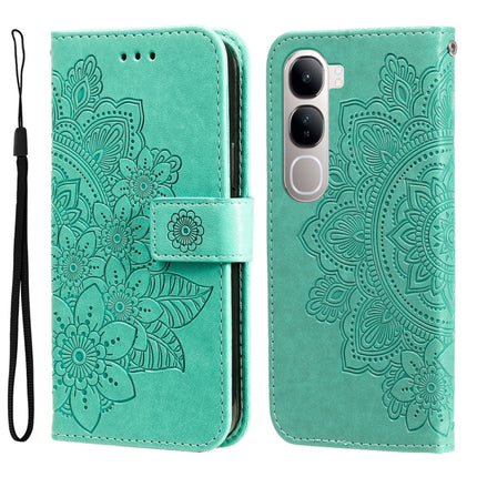 Seven-petal Flowers Embossing Leather Phone Case, For vivo X200, For vivo X200 Pro mini, For vivo X200 Pro, For vivo V40 Lite 4G / 5G IDN