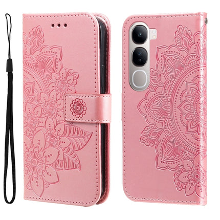 Seven-petal Flowers Embossing Leather Phone Case, For vivo X200, For vivo X200 Pro mini, For vivo X200 Pro, For vivo V40 Lite 4G / 5G IDN