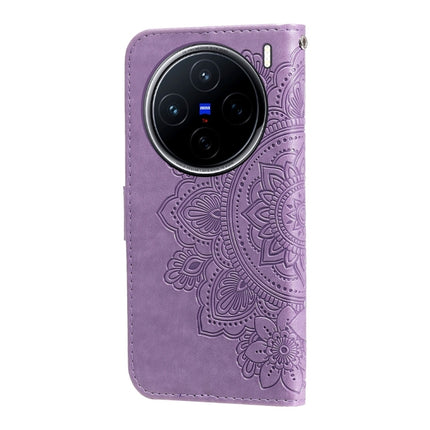 Seven-petal Flowers Embossing Leather Phone Case, For vivo X200, For vivo X200 Pro mini, For vivo X200 Pro, For vivo V40 Lite 4G / 5G IDN