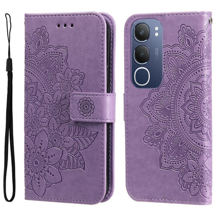Seven-petal Flowers Embossing Leather Phone Case, For vivo V50, For vivo S20, For vivo S20 Pro, For vivo Y19s