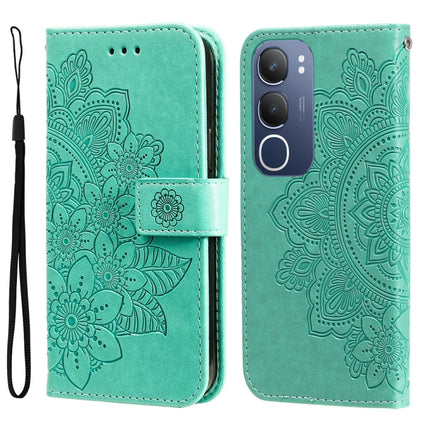 Seven-petal Flowers Embossing Leather Phone Case, For vivo V50, For vivo S20, For vivo S20 Pro, For vivo Y19s
