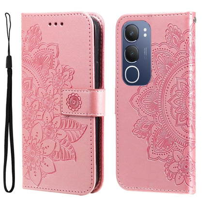 Seven-petal Flowers Embossing Leather Phone Case, For vivo V50, For vivo S20, For vivo S20 Pro, For vivo Y19s