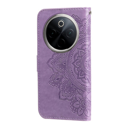 Seven-petal Flowers Embossing Leather Phone Case, For vivo Y300 Pro, For vivo Y28 4G Global, For vivo Y38 5G / T3x 5G Global, For vivo Y100 IDN / Y200e 5G Global