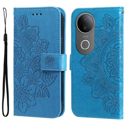 Seven-petal Flowers Embossing Leather Phone Case, For vivo V50, For vivo S20, For vivo S20 Pro, For vivo Y19s