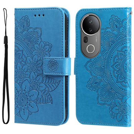 Seven-petal Flowers Embossing Leather Phone Case, For vivo V50, For vivo S20, For vivo S20 Pro, For vivo Y19s