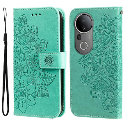 Seven-petal Flowers Embossing Leather Phone Case, For vivo V50, For vivo S20, For vivo S20 Pro, For vivo Y19s