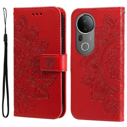 Seven-petal Flowers Embossing Leather Phone Case, For vivo V50, For vivo S20, For vivo S20 Pro, For vivo Y19s