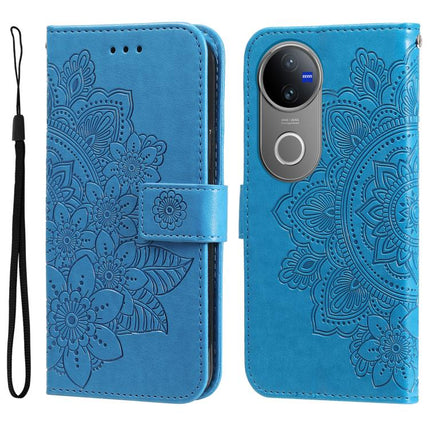Seven-petal Flowers Embossing Leather Phone Case, For vivo V50, For vivo S20, For vivo S20 Pro, For vivo Y19s