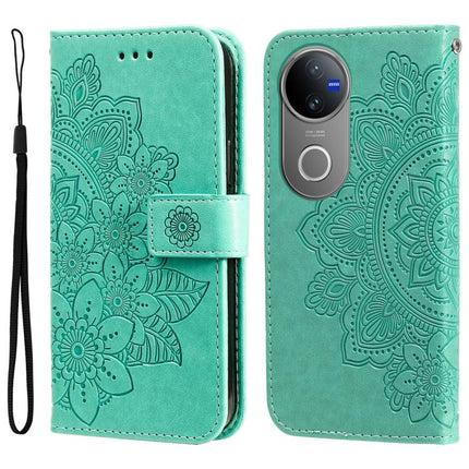 Seven-petal Flowers Embossing Leather Phone Case, For vivo V50, For vivo S20, For vivo S20 Pro, For vivo Y19s