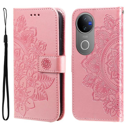 Seven-petal Flowers Embossing Leather Phone Case, For vivo V50, For vivo S20, For vivo S20 Pro, For vivo Y19s