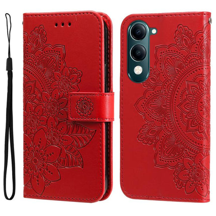 Seven-petal Flowers Embossing Leather Phone Case, For vivo V50 Lite 4G / 5G, For vivo Y39 5G / Y300i, For vivo Y29s 5G / Y04 4G, For vivo Y29 4G