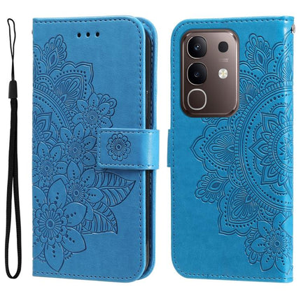 Seven-petal Flowers Embossing Leather Phone Case, For vivo V50 Lite 4G / 5G, For vivo Y39 5G / Y300i, For vivo Y29s 5G / Y04 4G, For vivo Y29 4G